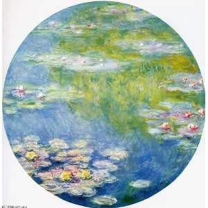   Made Oil Reproduction   Claude Monet   24 x 24 inches   Water Lilies 3