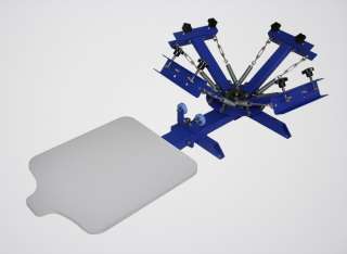 Siebdruckmaschine für vierfarbige Drucke auf Textilien  Siebdruck 