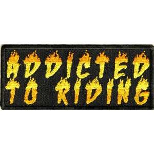  Addicted to Riding Patch, 3.5x1.5 inch, small embroidered 