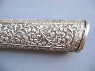 ORNAMENTAL WEALTH DISPLAY Antique Sterling Silver BADIK DAGGER Knife 