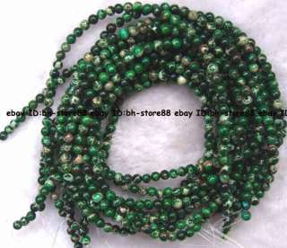 4mm green Terrain Jasper round loose Beads 15  