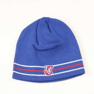   Stripe Knit Beanie (One Size)(Blue,white and red stripe): Sports