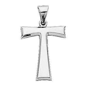    Tau Cross Sterling Silver 19X16mm with 18 inch necklace: Jewelry