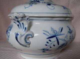 Antique Porcelain Meissen Covered Tureen, Blue Onion, As Is  