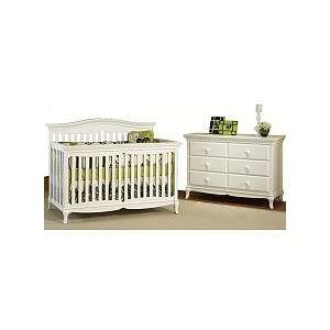   Two Piece Forever Convertible Crib Set in White Furniture & Decor