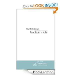 Essai de mots (French Edition) Christelle Faure  Kindle 