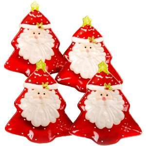  Laurie Gates I Love Santa Small Plate, Set of 4: Kitchen 