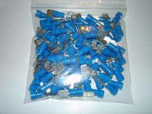 100 BLUE MALE NONINSULATED WIRE TERMINALS 16 14 GAUGE  