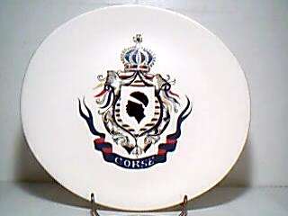 Salins France Pottery Plates With Coats of Arms  