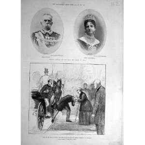  1893 King Queen Italy Aosta Florence Victoria Print
