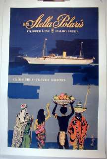 Stella Polaris original 1950 travel poster Donald Brun  