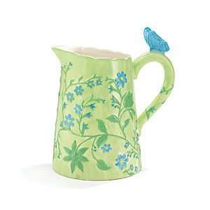 Sounds of Spring Pitcher with Butterfly Blue and Green  