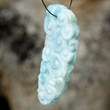   Blue LARIMAR Art Carving Natural Gem Stone Focal Bead Pendant 32.9 ct