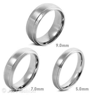 Size 8 12 MENS Silver Stainless Steel Striped Vintage Rings Wedding 