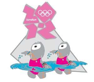   Olympics London 2012 England Wenlock Mascot Synchronized Swimming Pin
