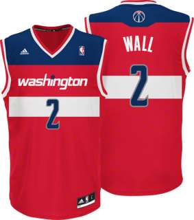   Wall Jersey adidas Red Replica #2 Washington Wizards Jersey  