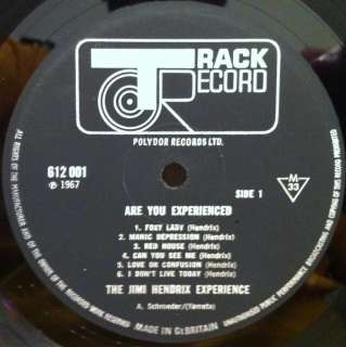 1967 UK 1st Press A1 JIMI HENDRIX EXPERIENCE are you experienced LP VG 