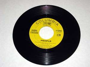 45 rpm BARBRA STREISAND I Am Woman/People COLUMBIA Yellow Label  