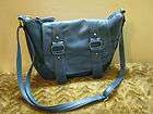   Bongo blue leather like purse handbag buckles flap bag professional