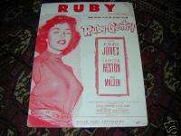 Sexy JENNIFER JONES 1953 Sheet Music RUBY Ruby Gentry  