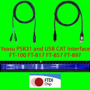 Yaesu USB CAT + PSK31 Cable FT 100 FT 817 FT 857 FT 897  