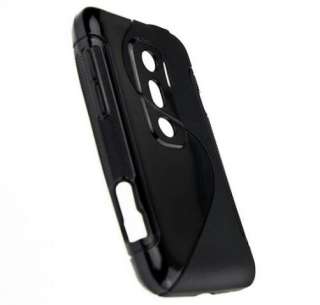 Black TPU Gel Skin Case Cover for HTC EVO 3D  