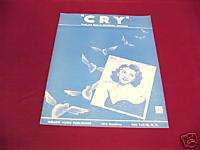1951 CRY RUTH CASEY CHURCHILL KOHLMAN PIANO SHEET MUSIC  