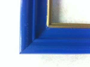 11 x14 Picture Frame. Royal Blue w/ Gold Lip. Real Wood  