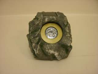   Polyresin Solar Rock Flood Light Three White LED Rock Gray Used  