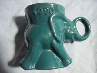 1990 FRANKOMA GOP REPUBLICAN ELEPHANT MUG Turquoise  
