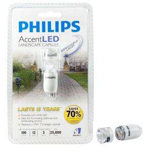 Philips 3 Watt (10W) LED T3 Landscape Capsule Bright White (3000K 