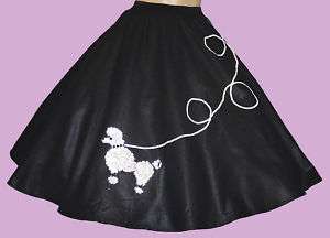 Pc BLACK 50s Poodle Skirt Outfit Sz 1X/3X W 40 50  