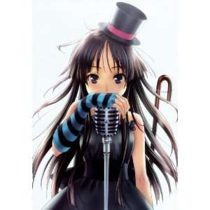 Fototapete Nippon Collection, Sängerin mit Zylinder am Mikrofon, blau 