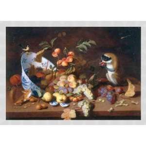 Bild mit Rahmen: Hans van Essen, Stilleben mit Früchten und Tieren 