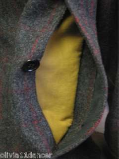 Vtg gray plaid Bemidji coat jacket 100% Wool USA 1950s mid century 