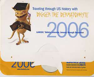 OLD 2006 CALENDAR starring Digger The Dermatophyte Lamisil Nail Fungus 