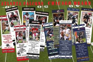 Birthday Invitations Atlanta Falcons & Chicago Bears  