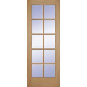 Builders Choice 24 in. Clear Pine Wood 10 Lite French Slab Door 