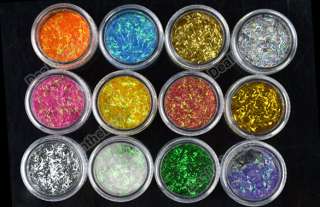   72 Pots 6 Kinds of Glitter Decoration Powder Crush Shell Bead  