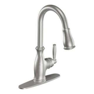 MOEN Brantford Single Handle Pulldown Kitchen Faucet featuring Reflex 