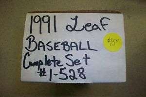 1991 Leaf Baseball Complete series 1 and 2 set of 528 cards  