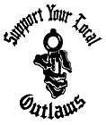 Outlaws Motorcycle club banner, Custom engraved Nickel plated pendant 