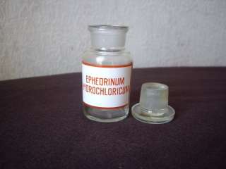 RARE APOTHECARY POISON DRUG GLASS JAR EPHEDRINUM  