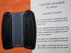 Pool Cue Gripper Grabber By Bauer Used For A Extreme Tight Fit Or 