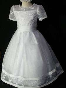   Communion Christening Wedding Formal Party Dress white size 6 7 10