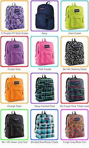   BACKPACK SCHOOL BAG Navy, Green, Orange, Purple, Pink, etc.  