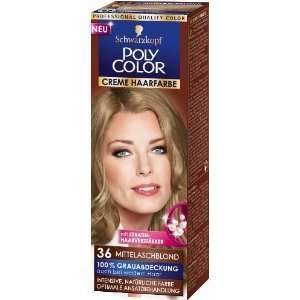 Schwarzkopf Poly Creme Haarfarbe 36 Mittelaschblond  