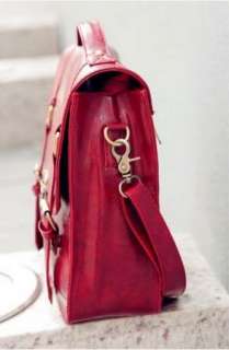 Rot Damen fashion vintage Schultasche Aktentasche Schultertasche Bag 2 