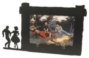 Square dance black metal 4x6H picture frame  