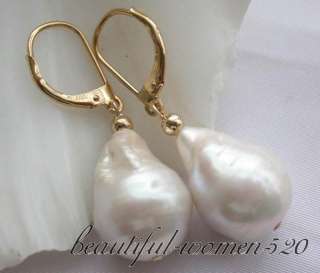   reborn pearl dangle earring 14k the keshi pearls is rare the strange